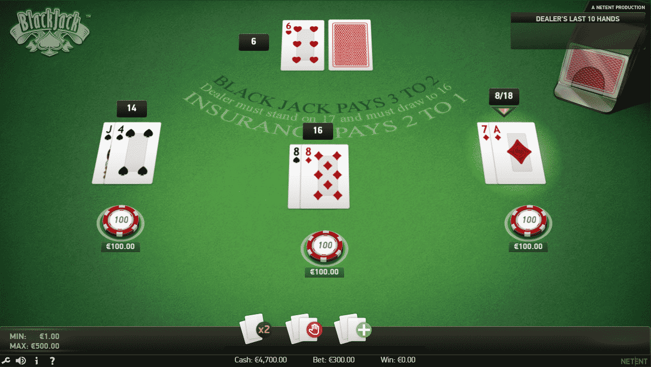 The picture shows you how to play Vegas Single Deck Blackjack. You can read about the features and how to play the game under this picture.