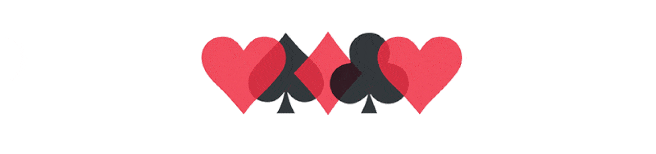 This is an animated GIF picture of the four suits: clubs, diamonds, hearts, and spades on the poker cards. Under the animated picture you can find a list of angle shooting techniques and videos illustrating each method and an explanation, tutorial on how to replicate each.