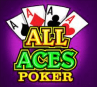 The picture depicts the logo of All Aces video poker by Microgaming. The picture acts as a link and by clicking on it, it will take you to a webpage, where you can play this 2018 game online for free, without registration.