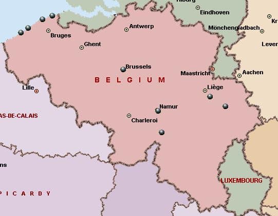 This is a map of Belgium, which shows the locations of all the 9 casinos in the country. Under the picture you can read about the laws, taxation and licensing of casinos in Belgium, and you can find a list of Belgian casinos.