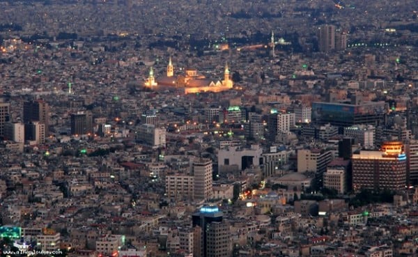 An aerial picture of Damascus, capital of Syria.