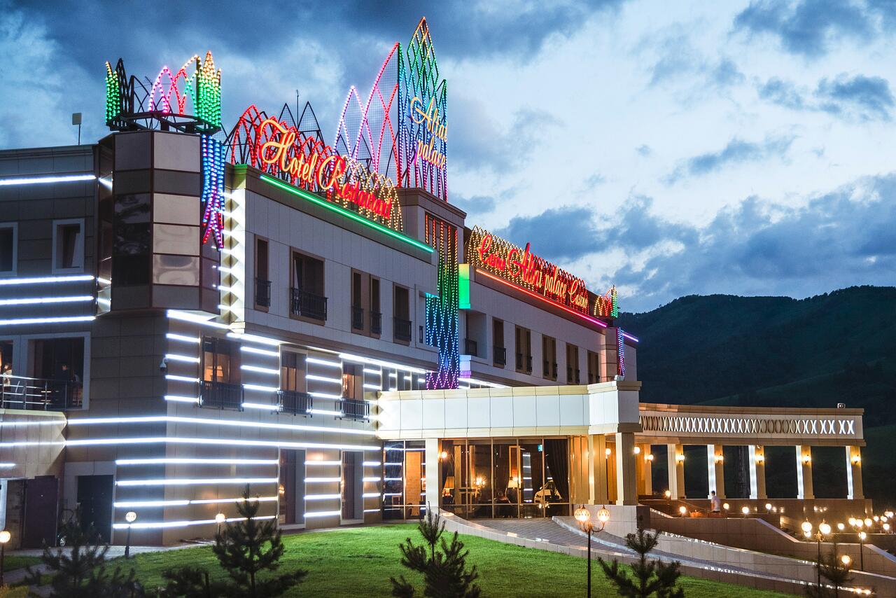This is a picture of Altai Palace Casino (Отель-казино "Altai Palace", Алтайский край) located n Altai Krai, Russia, one of the designated gambling zones (you can find a full list of them below). On this page, under the picture, you can read about the legal status, taxation, licensing, age requirement of the various main forms of gambling in the Federation of Russia: internet poker, digital bingo, sports betting, lottery, cryptocurrency wagering. And you can find a list of licensed online gambling websites, which accept players from Russia.