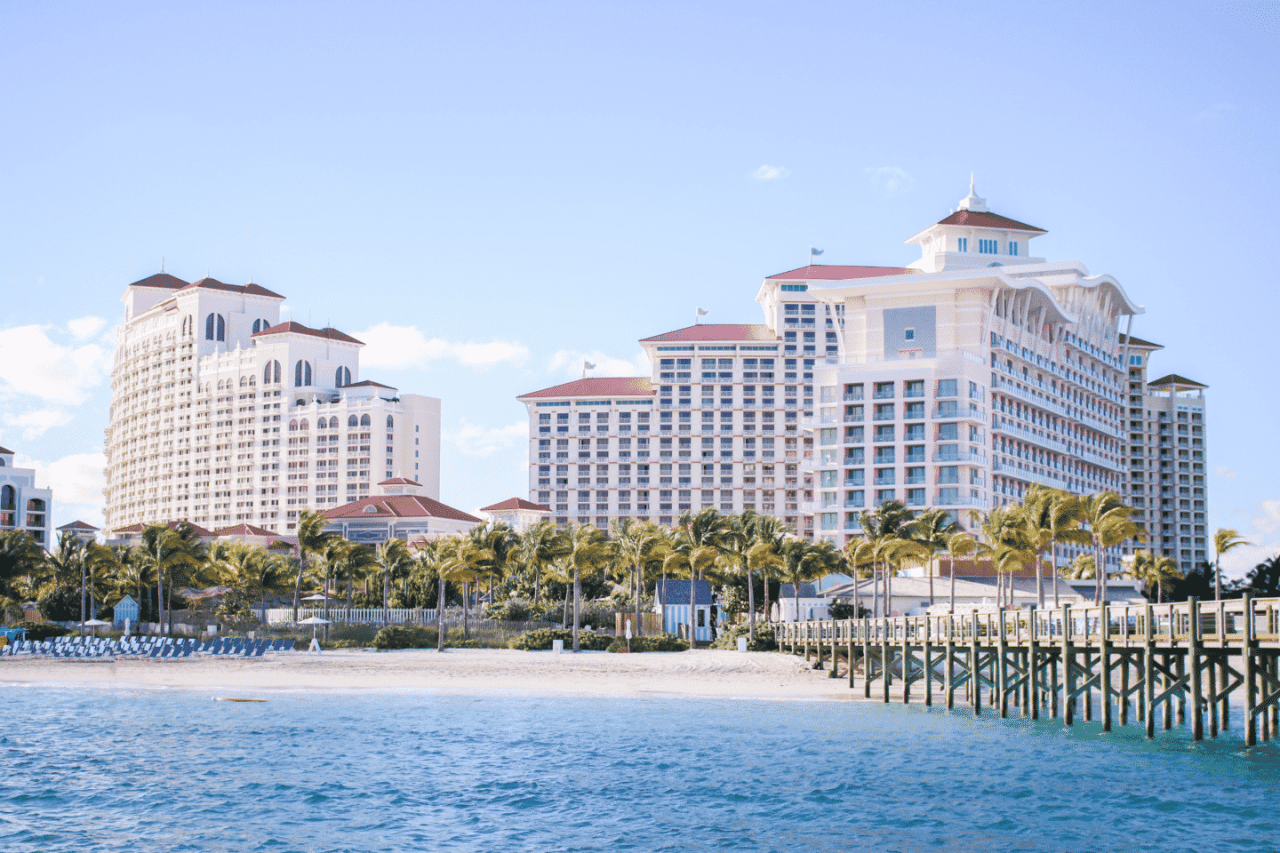 This is a picture of Grand Hyatt Baha Mar casino resort&hotel. Under the picture you can find a list of casinos in the Bahamas and a list of online casinos accepting players from The Commonwealth of the Bahamas.