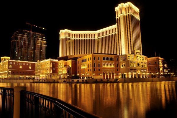 The Venetian Macao casino and resort in Macau at night
