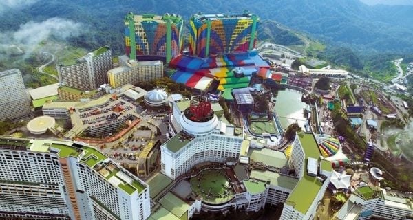 Aerial view of the Resorts World Genting, where Malaysia's only casino is located.