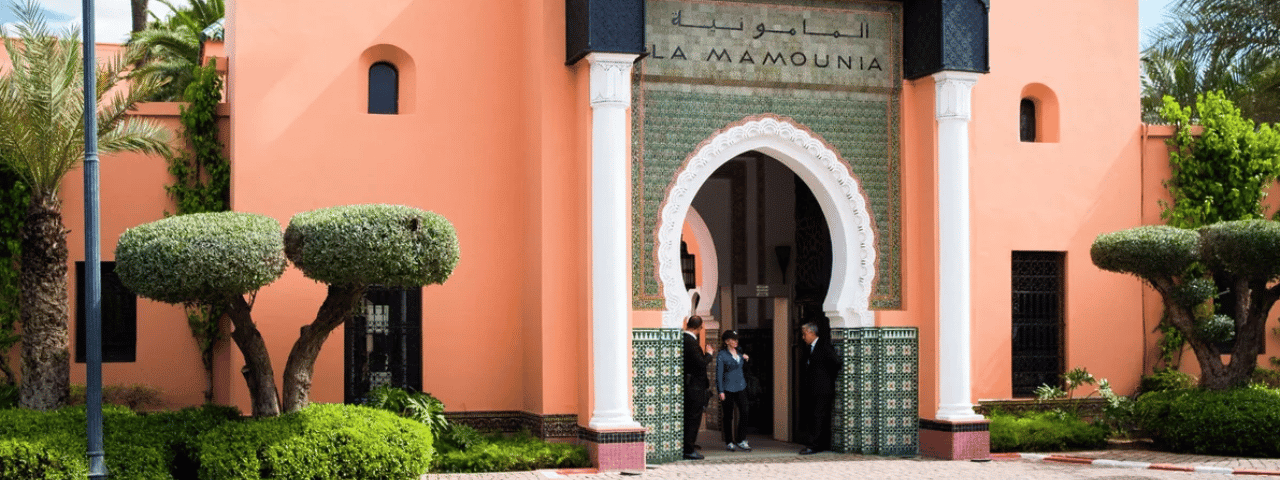 This is a photo of the front entrance of Le Grand Casino La Mamounia in Marrakesh, the capital of the Kingdom of Morocco. Under this picture, on this page, you can find a list of all terrestrial Moroccan casinos, info about the legal status of gaming venues, slot halls, their taxation regime, licensing system, and you can find a list of Morocco licensed online casinos, which accept players from the country.