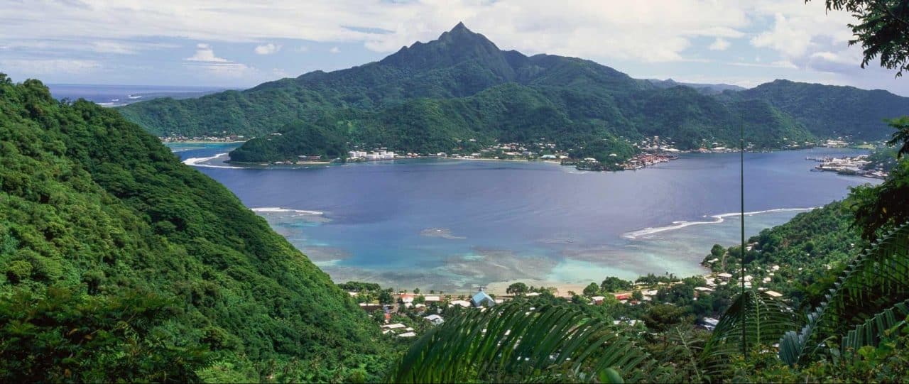 This is an aerial drone picture of the port and the city of Pago Pago, the capital of American Samoa. If there was a casino in this US territory, it would be most likely located here. On this page you can read about casino gambling legislation, taxation, licensing in American Samoa, and you can find the list of land-based casinos (if any) and online casinos which accept players from American Samoa.