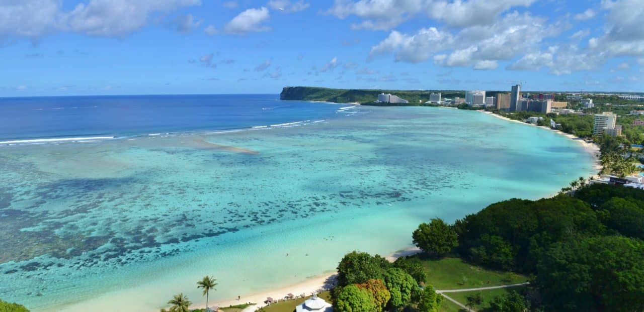 This is a picture of a beach near Hagåtña, capital of Guam. On this page you can read about the legal status of casino gambling in Guam, taxation, licensing, age requirement, and you can find a list of land-based casinos in Guam. 
