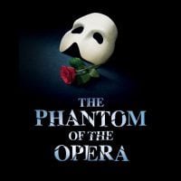 This is the logo of the Phantom of Opera musical based Microgaming gambling free-to-play slot.