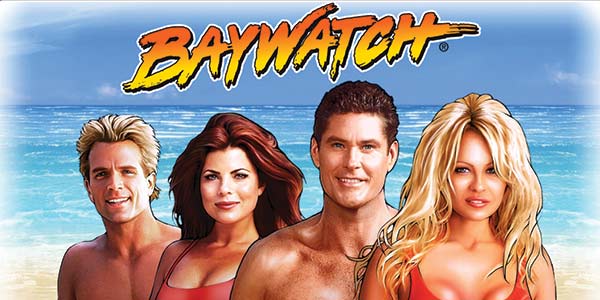 This is the official header image of the 2017 IGT pokies Baywatch 3D. It features the bust of all the main characters from the original TV series: Mitch (David Hasselhof), Case Jean Parker (Pamela Anderson) and Jill Riley ( Shawn Weatherly) and Cody Madison (David Chokachi).