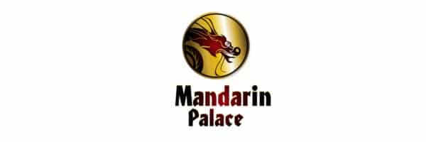 This is the an image of logo of the Mandarin Palace Casino. The picture consist of the words "Mandarin Palace" over a white background. There is also the symbol of the casino on the picture, which is a dragon on a gold coin. On this page you can read the review and detailed analysis of this online casino platform.